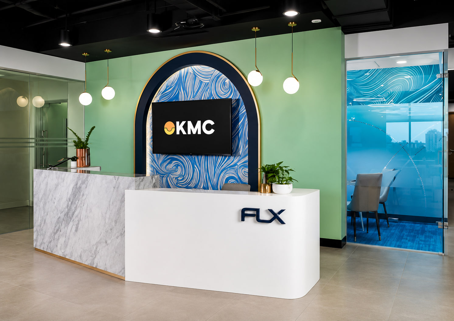 KMC Solutions — PBCom Tower workspace hero